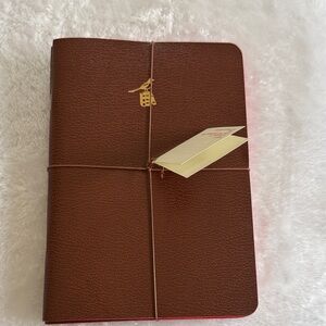 Handmade in Italy three pack of Brown Leather Journals with Gold Accent